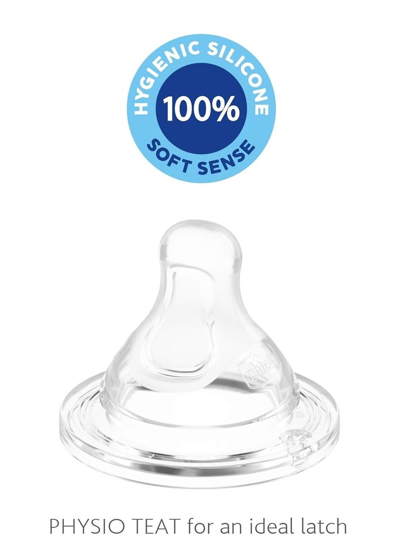 شيكو Chicco Teat Perfect 5 with Anti-Colic Effect, Nipple For Wide Neck Feeding Bottles, Food Flow, For Babies 6m+ (Pack of 2) - Image 3